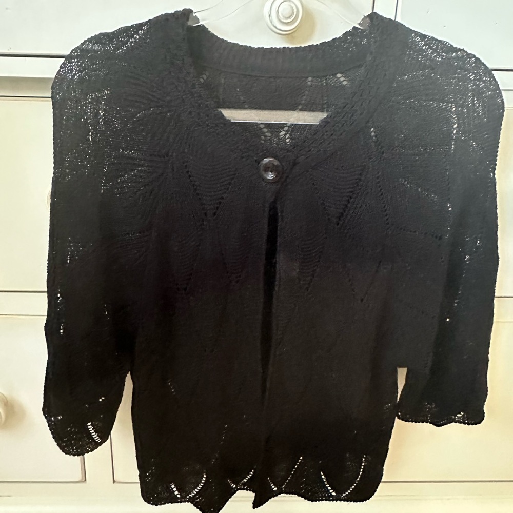 Black petite medium cardigan